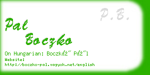 pal boczko business card